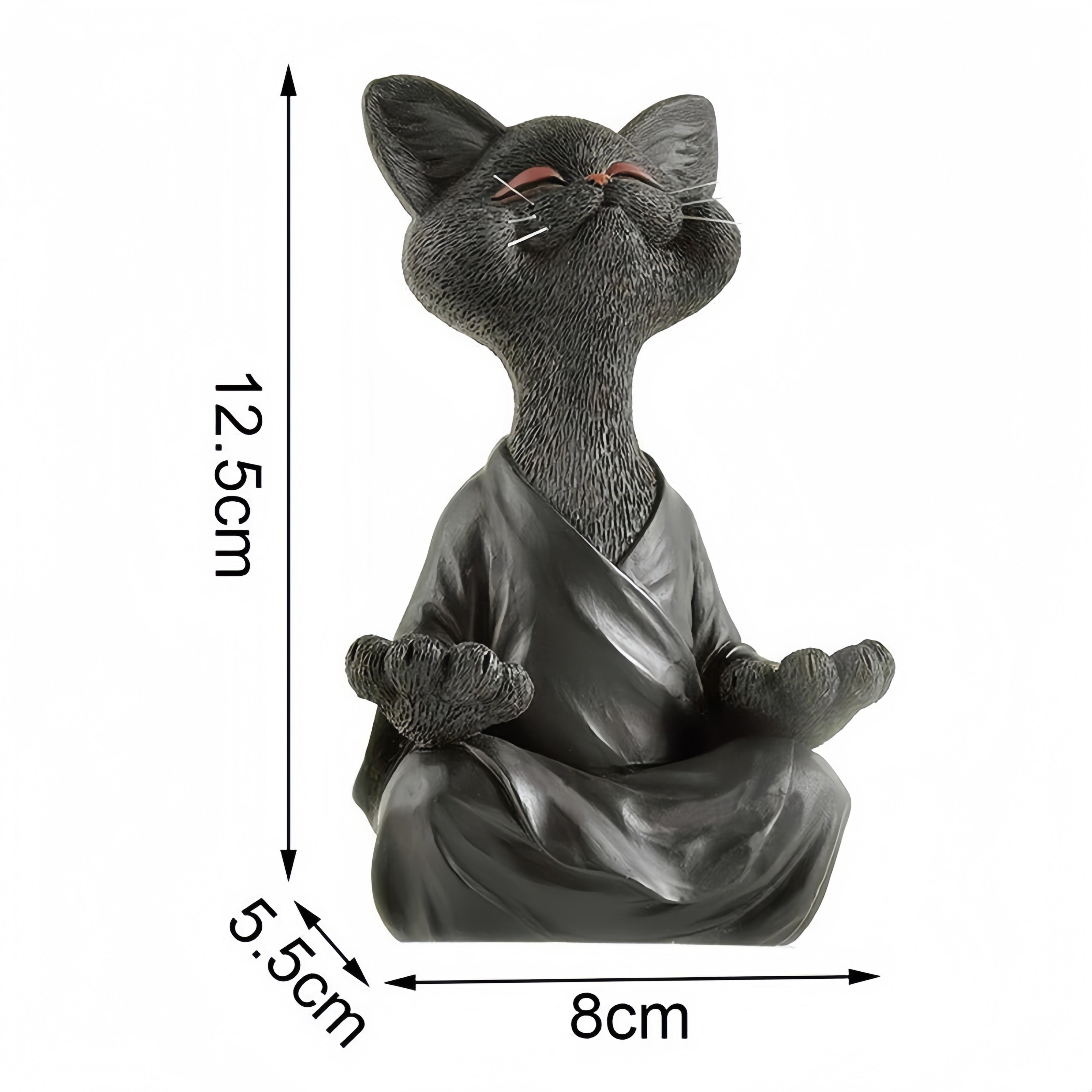 Dimensions of meditation cat statue